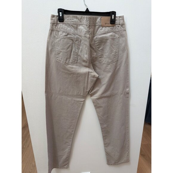Brax Mens Cooper Fancy Regular Fit Beige Trousers 34x32 Cotton Blend - Picture 5 of 6